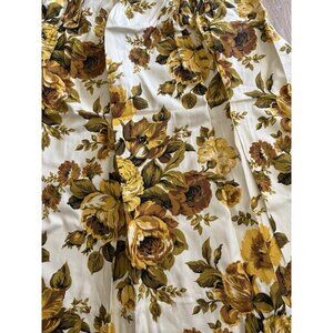Vintage 1960s Pinch Pleat Floral Drapes Curtains 2 Pieces 30” X 23”